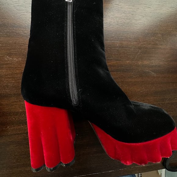 Marni Platform Velvet Heeled Boots - Picture 3 of 8